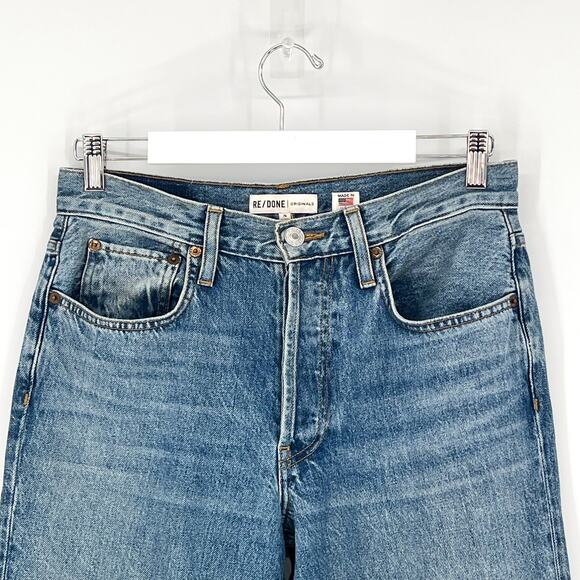 RE/DONE Originals 90s Relaxed Straight Jeans Medium Speckle Women’s Size 26 USA - Picture 3 of 8